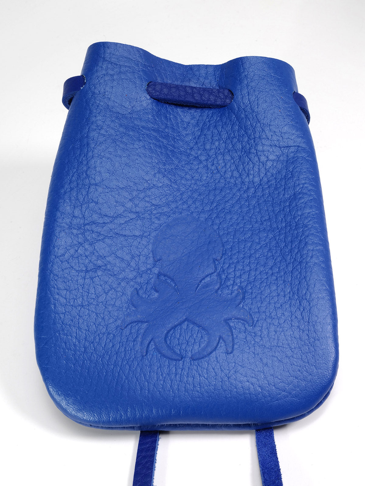Medium Electric Blue Leather Dice Bag